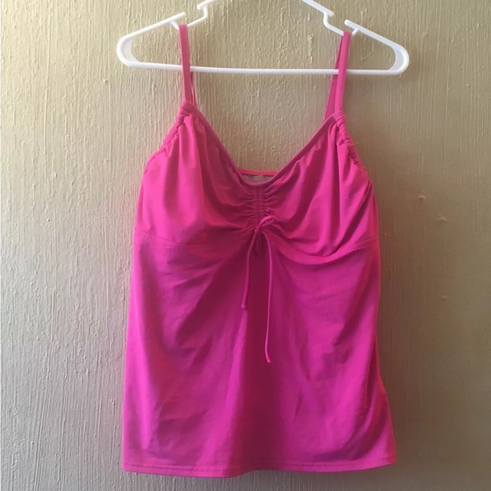 Lands' End Women’s Sz 14 Tankini Swim Top Underwire Bra Pink 450162